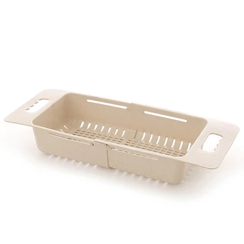 

ABSS-Plastic Retractable Vegetable Fruit Washing Drain Basket Over Sink Drain Rack Colanders Strainer Drying Rack Storage