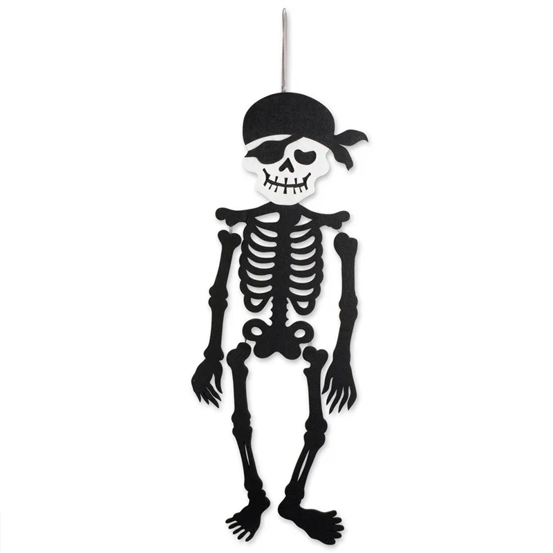 Новый в виде скелета на Хэллоуин висячие украшения прочный нетканый Новый Ужасный Череп орнамент для двери стены окна Хэллоуин украшения