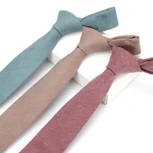 Роскошные мужские Узкие галстуки 6 см, хлопок, узкий галстук, Одноцветный мужской тканый Свадебный галстук, узкий галстук, аксессуары