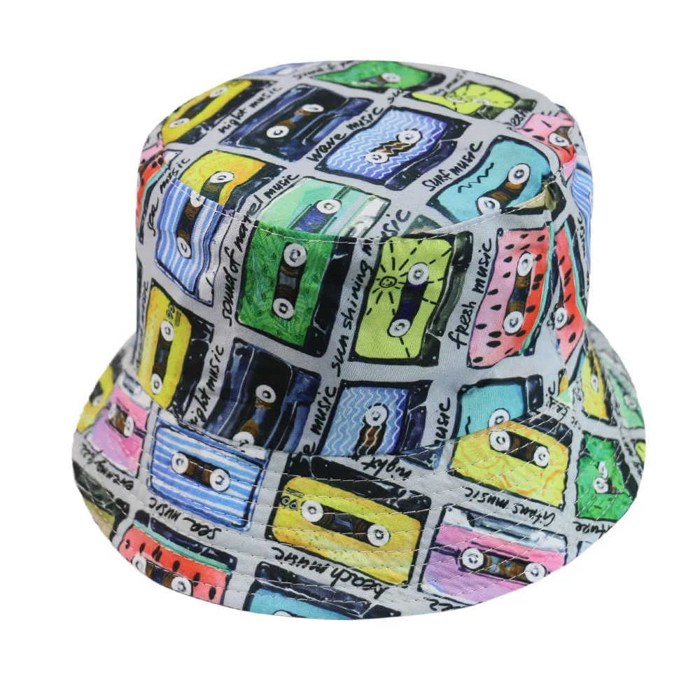 

2020 Two Side Reversible New Summer Mens Gorros Tape Fisherman Hat Men Bucket Hats Hip Hop Caps Cassette