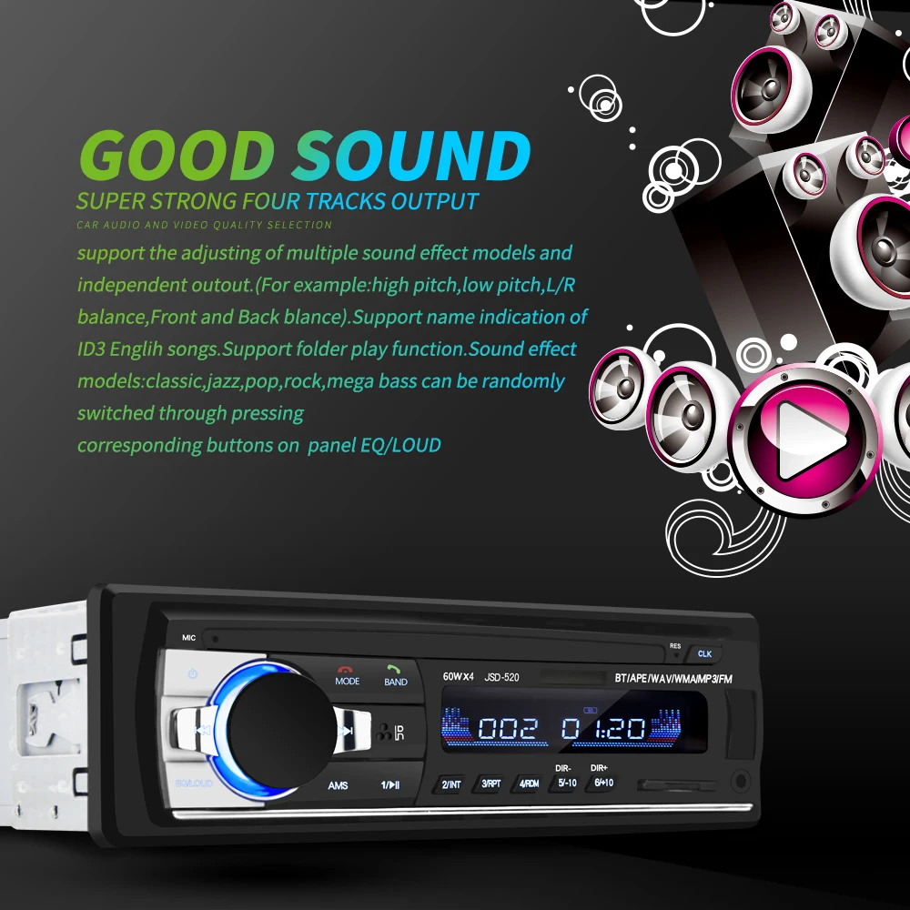 1 Din Авторадио автомобильный стерео радио 12 в Bluetooth FM автомобильный аудио SD USB MP3 плеер