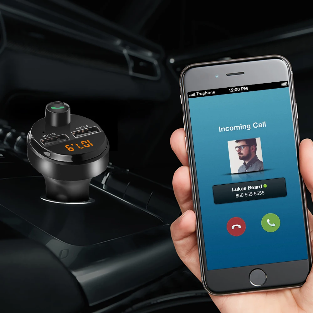 FM трансмиттер громкой связи Bluetooth автомобильный комплект 5 0 Автомобильный MP3
