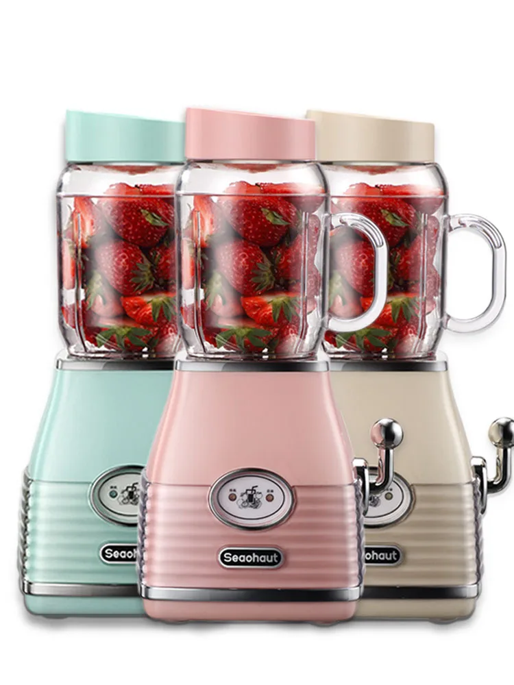 220V 300w 500ml+600ml Electric Portable orange Juicer Double cup blender kitchen appliances Food grade material 13x27cm