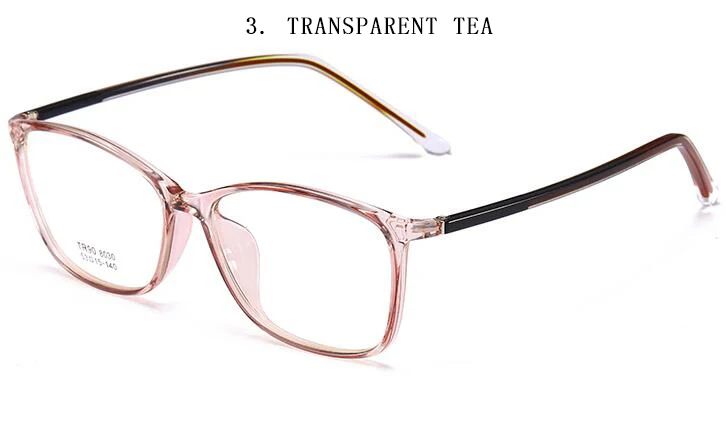 3.Transparent tea Новинка ноября Корейская версия TR90 унисекс квадратные анти-Blu-ray плоские компьютерные очки художественная Мода ретро синий светильник блокирующие очки - Цвет оправы: 3.Transparent tea