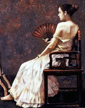 

Hand painted Chinese famous artist's artworks Lu Jian Jun oil painting hand painted on canvas Museum quality