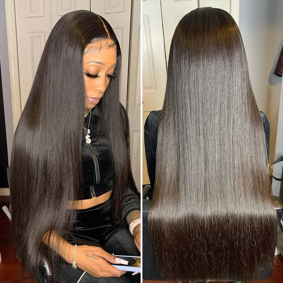 Brazilian Straight 360 Lace Front Human Hair Wig For Women 13x6 13x4 Lace Frontal Wigs Glueless Preplucked 4x4 Closure Wig 180%