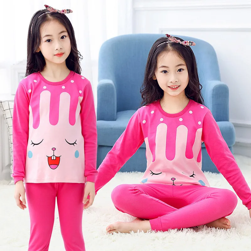 Rose red rabbit Детские пижамы для мальчиков, пижамы для детей, комплекты одежды для мальчиков, пижамы с животными, хлопковая Новогодняя одежда, подштанники, детские пижамы, пижамы - Цвет: Rose red rabbit