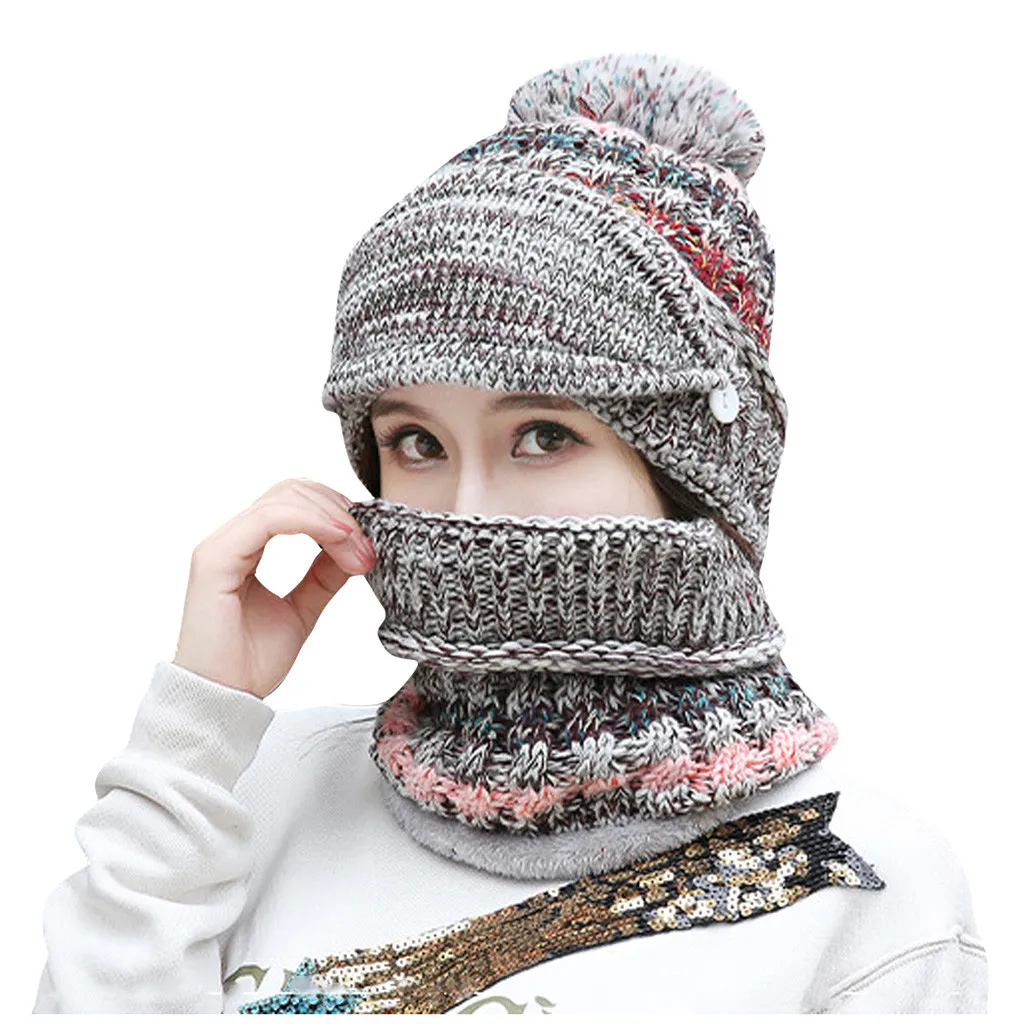 Unisex Multi-function Winter Patchwork Warm Thickened Thermal masca Scarf Hat Warming Motorcycle Cycling For Adult Protecive