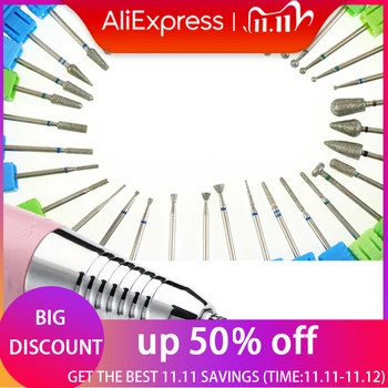 

36 Type Diamond Nail Drill Burr Milling Manicure Cutter Nail Pedicure Bits Electric Drill Machine Accessory Nail Files Art Tools