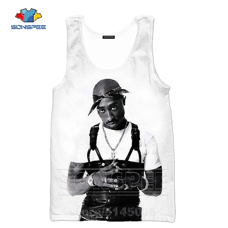 2Pac жилет летняя мода для мужчин женщин Harajuku Толстовка 3D принт Рэппер без рукавов хип хоп Уличный Топ пуловер с круглым вырезом C062-1
