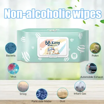 

New Portable Wet Wipe Tissue Clean Hand Health Care 80 Wipes/pack Desinfection Swabs Wipes Skin Cleanser Cleaning Tissue Box