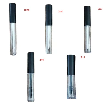 

5Pcs/Set Clear Plastic Empty Mascara Tube Lip Gloss Bottle Refillable Eyelash Cream Liquid Container with Rubber Insert for DIY