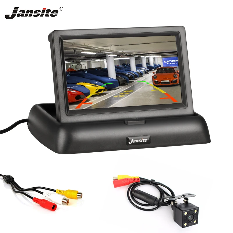 Jansite 4 3 &quotTFT LCD Складной автомобильный монитор HD дисплей камера заднего вида