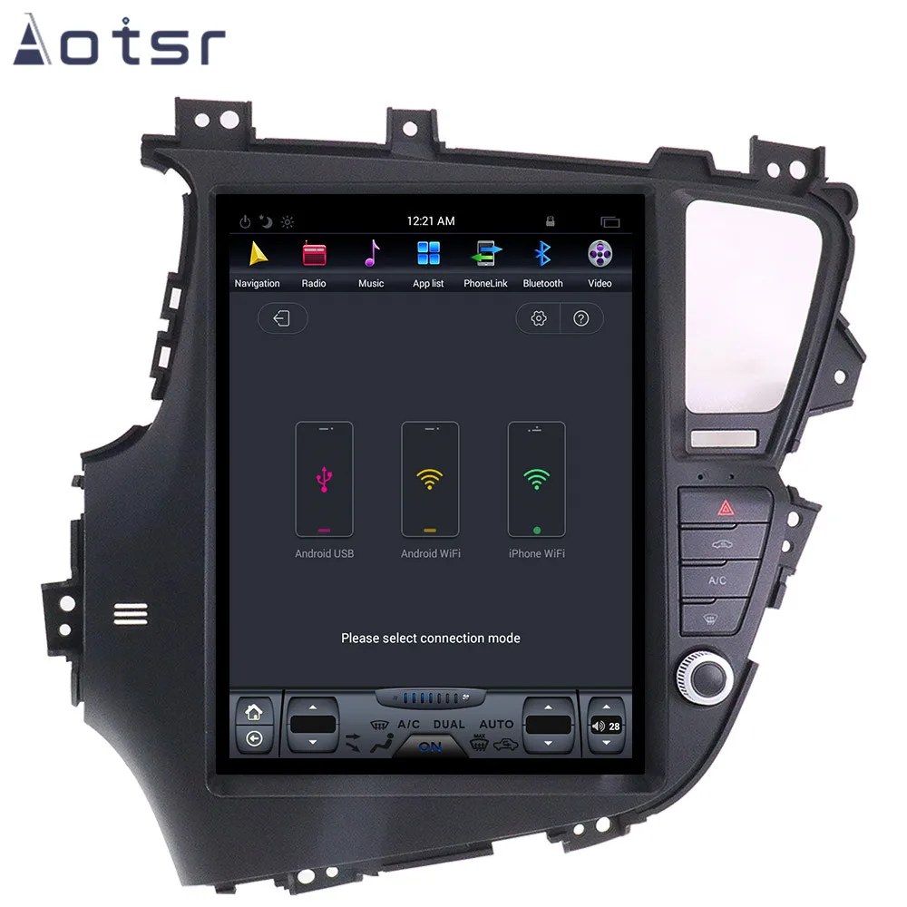 AOTSR 12,9 дюймов Android 8,1 Tesla стиль HD экран Автомобильный gps навигатор для KIA Optima/KIA K5 2010+ головное устройство мультимедийный плеер wifi