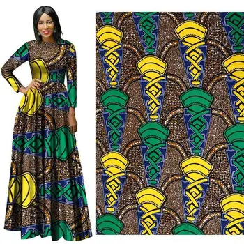 

2020 New African Real Wax Print Fabric For Sewing Wedding Party Dress 100% Cotton Ankara Nigerian Veritable Printed Wax Fabric