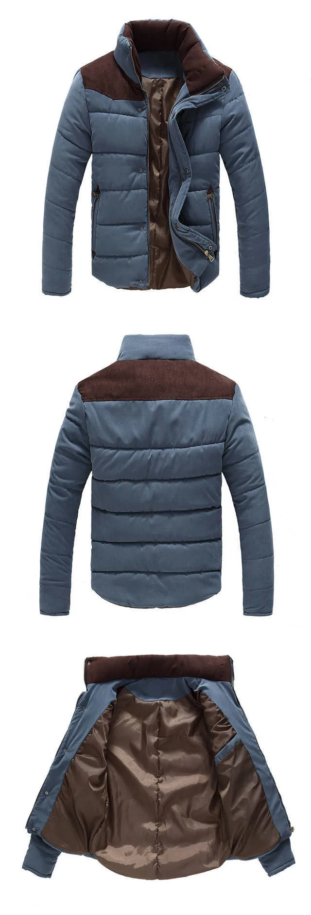 New Jacket Men Hot Thick High Quality Warm Outwear Coat Casual Solid Male Windbreak Thick cotton clothing peach skin Korean