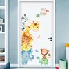 Hand Paint Style Cartoon Door stickers Animal Wall Stickers for Kids RoomArt Design Decorative Stickers Wall Decals Home Decor ► Photo 1/6