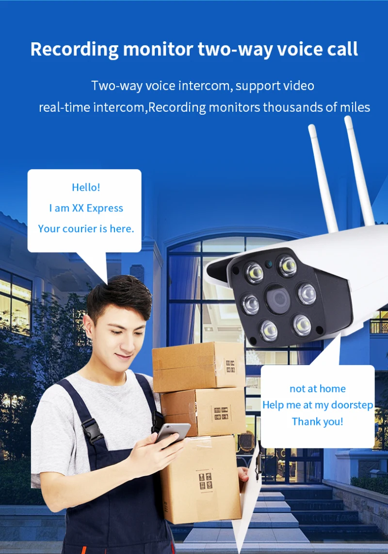 Ip-камера 1080P 720P ONVIF P2P Обнаружение движения HD камеры наблюдения аудио ONVIF 2MP ИК ночного видения CCTV открытый Wifi пуля