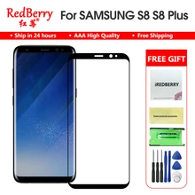 Сменная передняя стеклянная линза A+ для samsung Galaxy S8 G950 5," S8 Plus G955 6,2", сенсорный ЖК-экран, передняя стеклянная внешняя панель