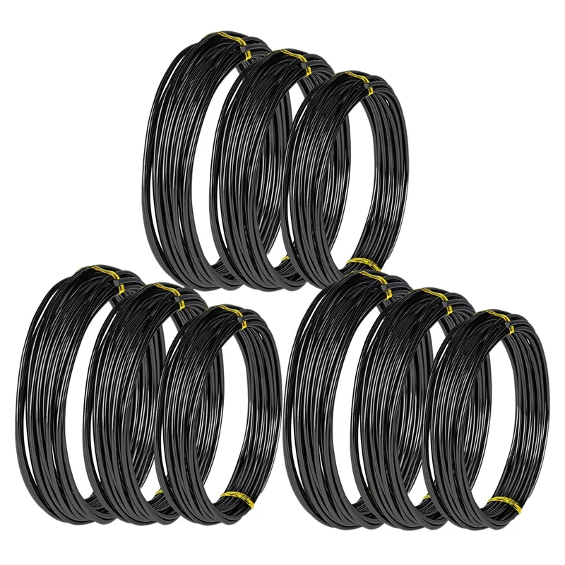 Bonsai Wires 9 Rolls Anodized Aluminum Bonsai Training Wire with 3 Sizes (1.0 Mm,1.5 Mm,2.0 Mm) Total 147 Feet