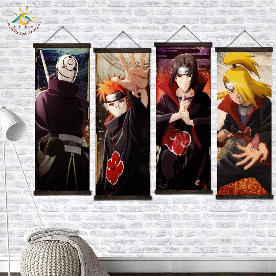 Naruto Anime Karakter Gambar Dinding Seni Kanvas Seni Lukisan Dinding Cetakan Dan Poster Scroll Kanvas Lukisan Dekorasi Rumah Painting Calligraphy Aliexpress