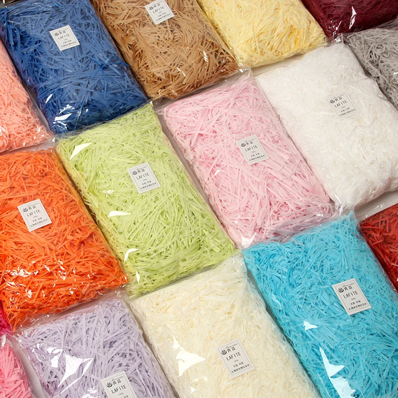 

50g diy paper Lafite gift box filling material shredded paper Christmas decoration colored paper scraps wedding party de