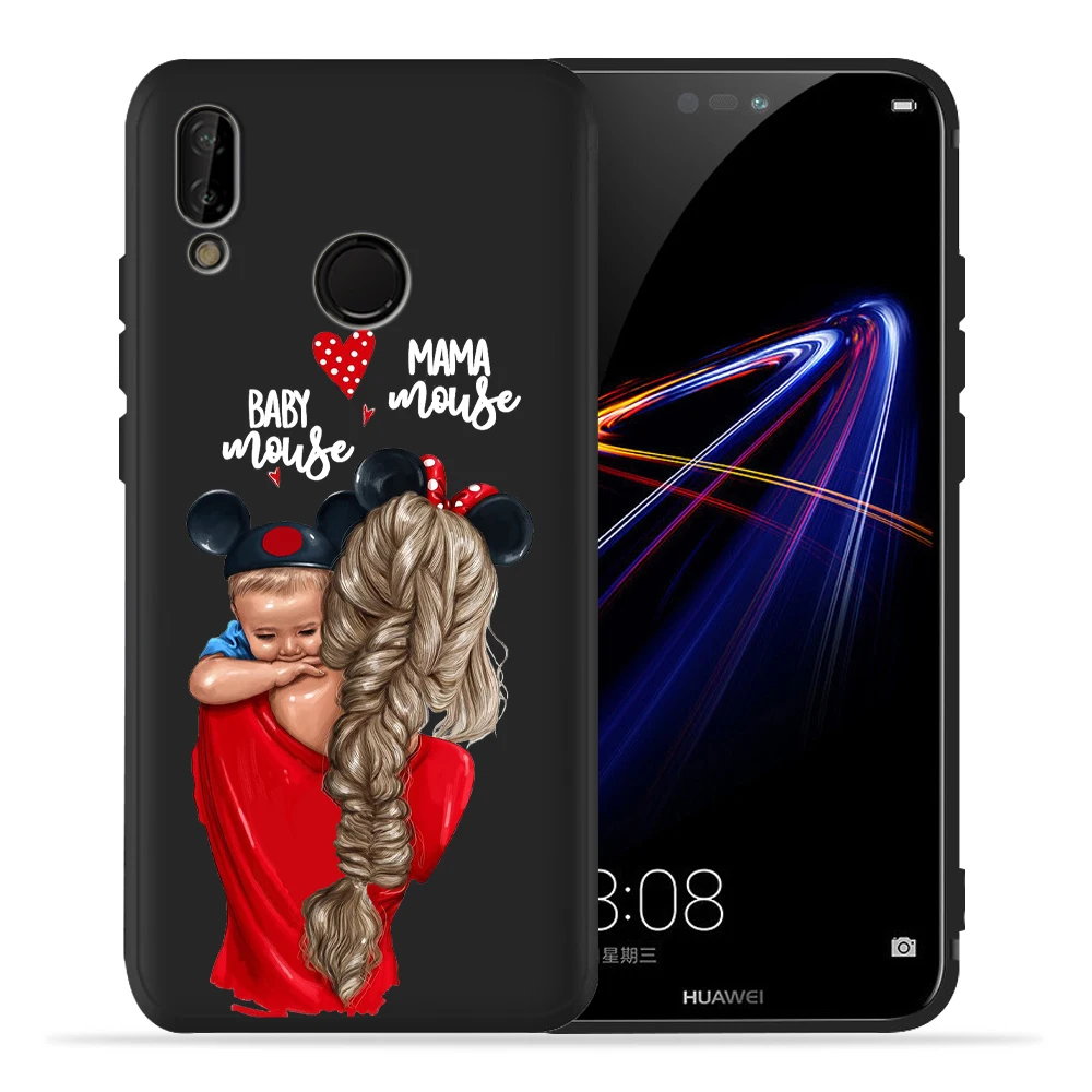 Модный черный чехол для телефона Mam Super Mom Baby Girl Huawei P40 P30 Lite Pro P20 P10 lite Mate 20 мягкий