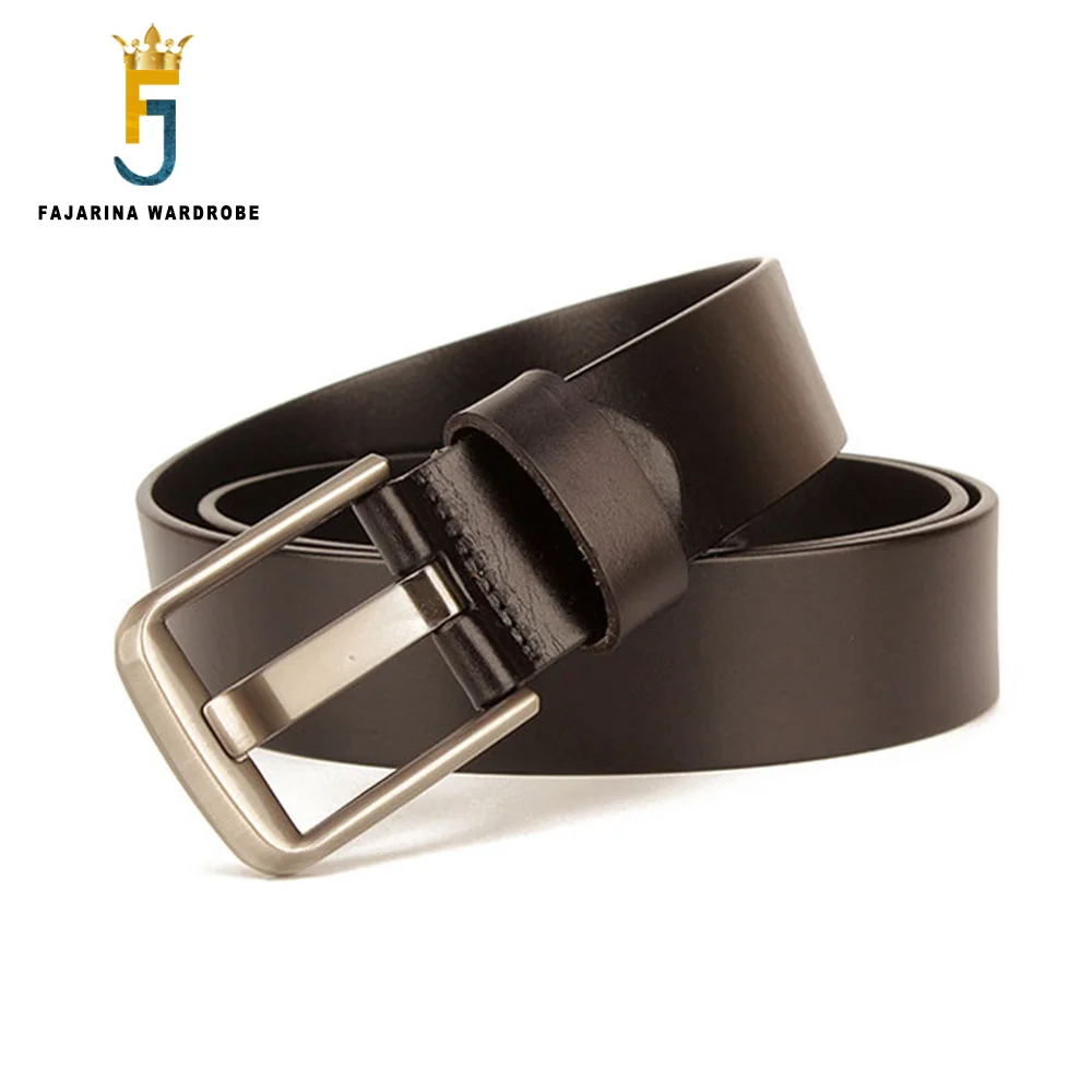 

FAJARINA Mens Top Quality Solid Cowskin Belts Men‘s Cow Genuine Leather Retro Alloy Pin Buckle Metal Belt for Men 3.8cm N17FJ864