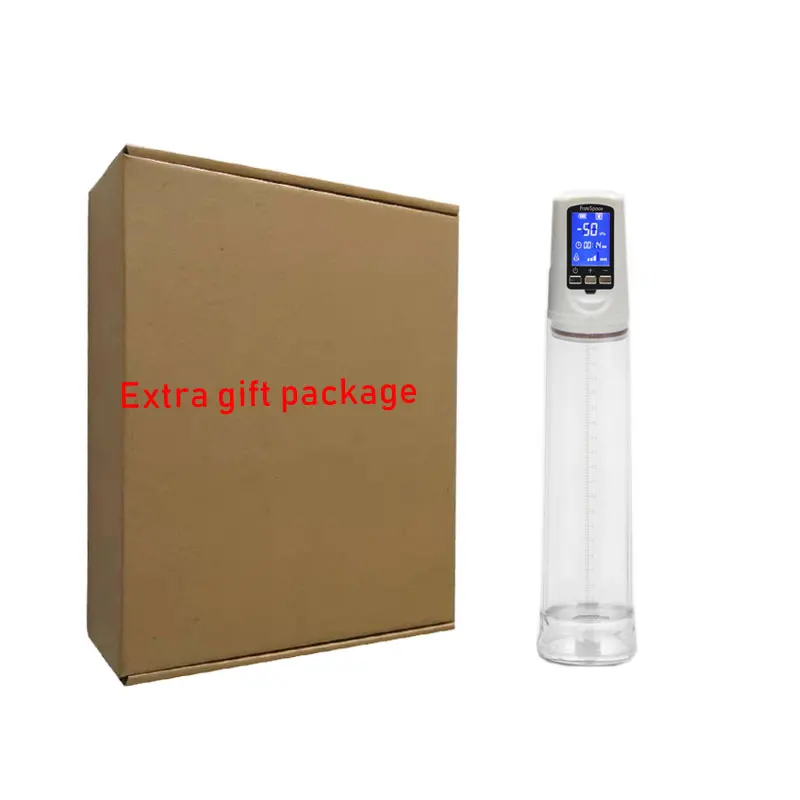 White Gift package Большой экран с цифровым дисплеем Электрический для начинающих мужчин член вакуумная эрекция вспомогательное устройство мужской член Насос Увеличитель для мужчин t - Цвет: White Gift package