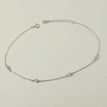 Стиль S925 прекрасный серебряный набор с несколькими круглыми цирконием verslitile мода ножной браслет пляжные аксессуары