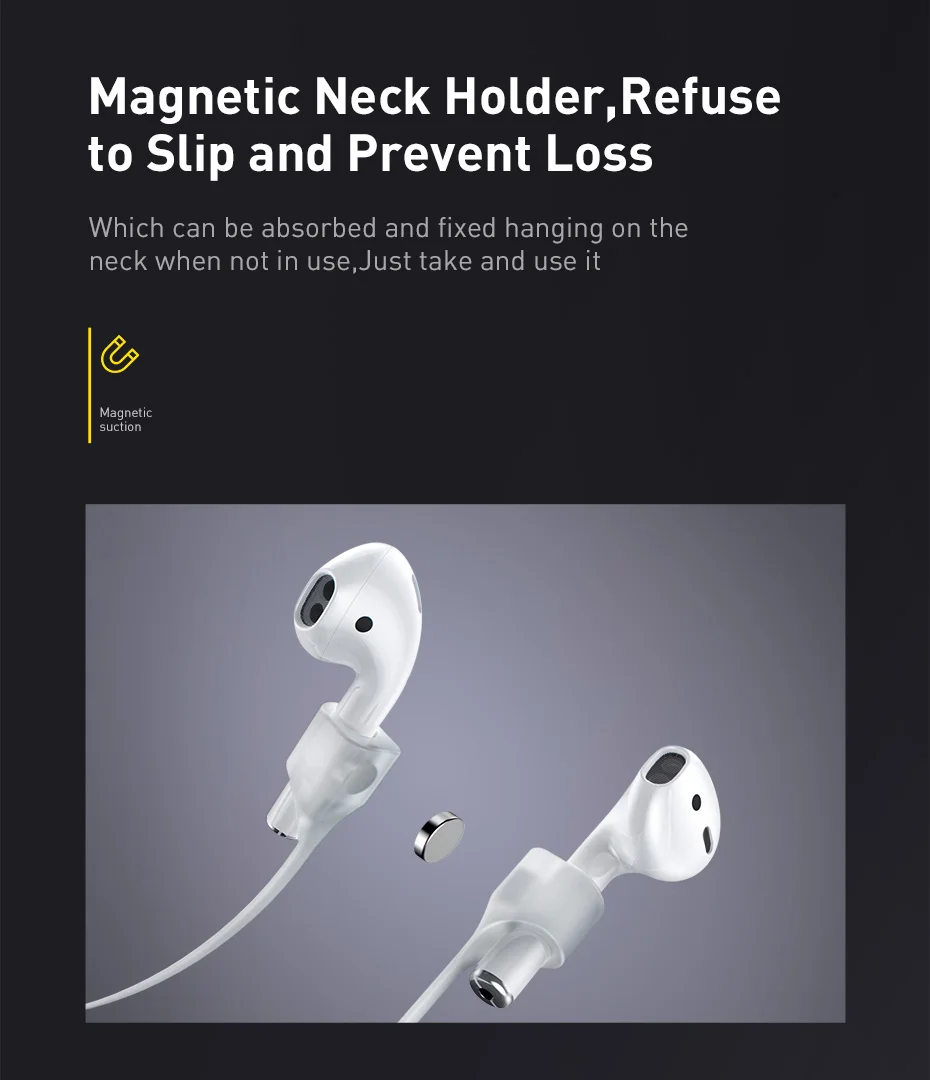 Baseus светящаяся Магнитная Петля строка веревка для Apple Airpods Airpod анти-потерянный ремень магнитный ремешок для наушников для Air Pods Pod