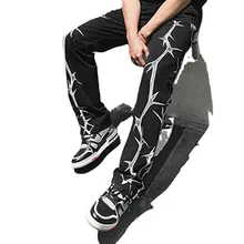 

HOUZHOU Harajuku Pants Men Y2k Streetwear Trousers Male Summer Goth Pants with Print Japanese Streetwear Korean Style Punk Rave