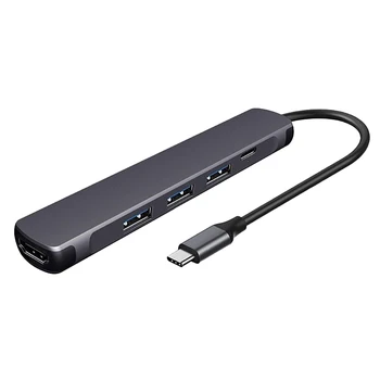 

5 In1 Docking Station TYPE-C to HDMI for Docking Station USB 3.0 with PD Powered 4K HD HUB Converter