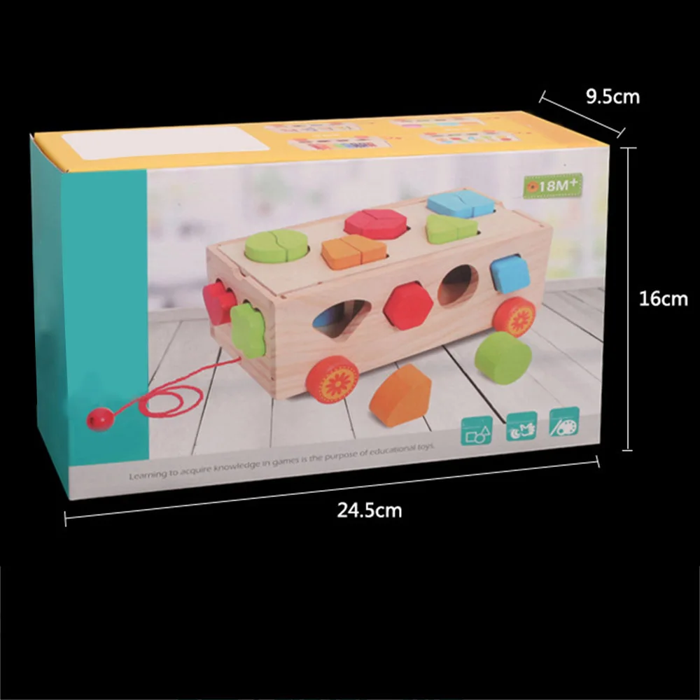 Детская головоломка деревянная Сборная модель трейлер сортировщик образовательные детские игрушки красочные детские Танграм строительные блоки игрушки умения руки
