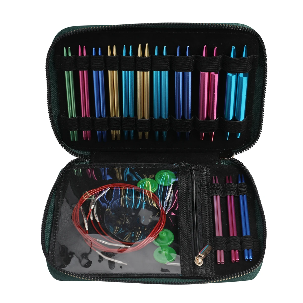 KOKNIT Aluminum Circular Knitting Needles Set 26pc Interchangeable Crochet Needles with Case for Any Crochet Patterns & Yarns CK