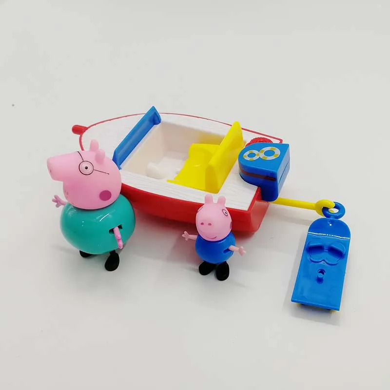 Свинка Пеппа скоростной катер DIY Аниме Фигурка Джордж семейный набор пластиковые фигурки Детские игрушки для детей подарки на день рождения 2P18