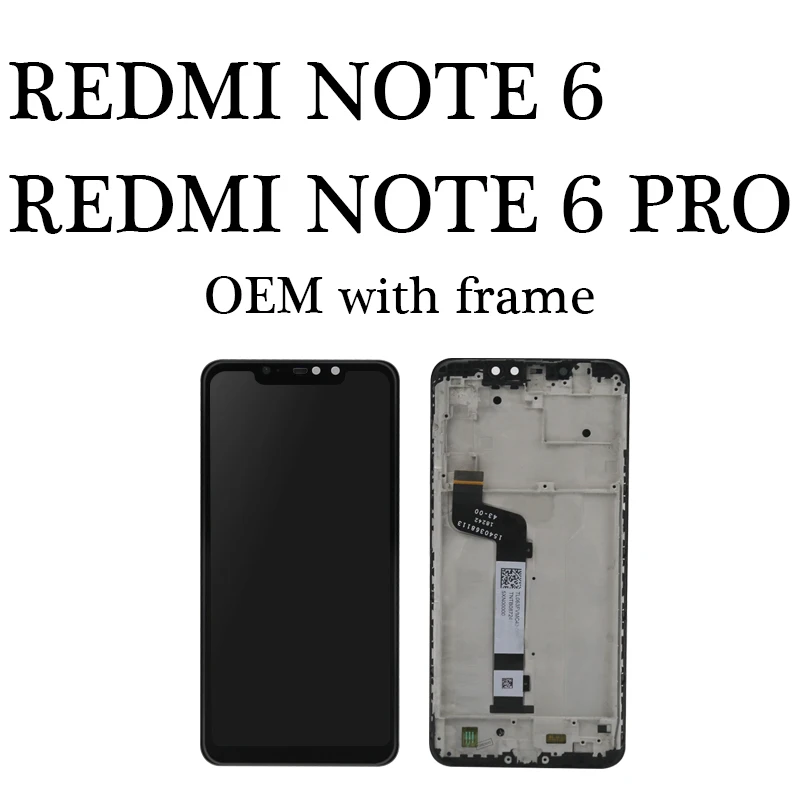 Лучший OEM ЖК-дисплей+ рамка для Redmi Note 6 Pro ЖК-экран Замена для Redmi Note 6 Pro ЖК-дисплей с подарком - Цвет: OEM black frame