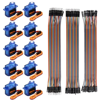 

SG90 Mini Servo Motor 9G Servo with 120Pcs Multicolored Dupont Wire 40Pin Male to Female 40Pin Male to Male 40Pin Female to Fema