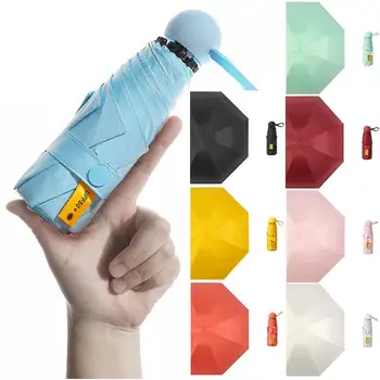 

Small Fashion Folding Umbrella Rain Women Gift Men Mini Pocket Parasol Girls Anti-UV Waterproof Portable Travel Umbrellas