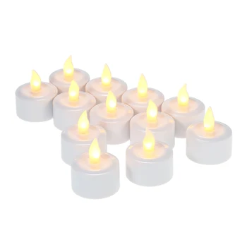 

New 12pcs/set LED Flameless Candles Home Decor Tealight Candles Figurines Lights with Frosted Cups Home Decoration Accessories