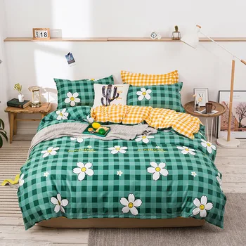 

4 Pcs Set Home Textile Articles Soft Bedding Article Articles Pillowcase Bed Sheet Duvet Cover Comfortable Breathable