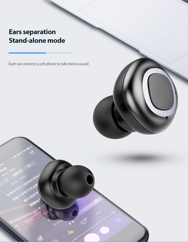 Fone de ouvido bluetooth com caixa de