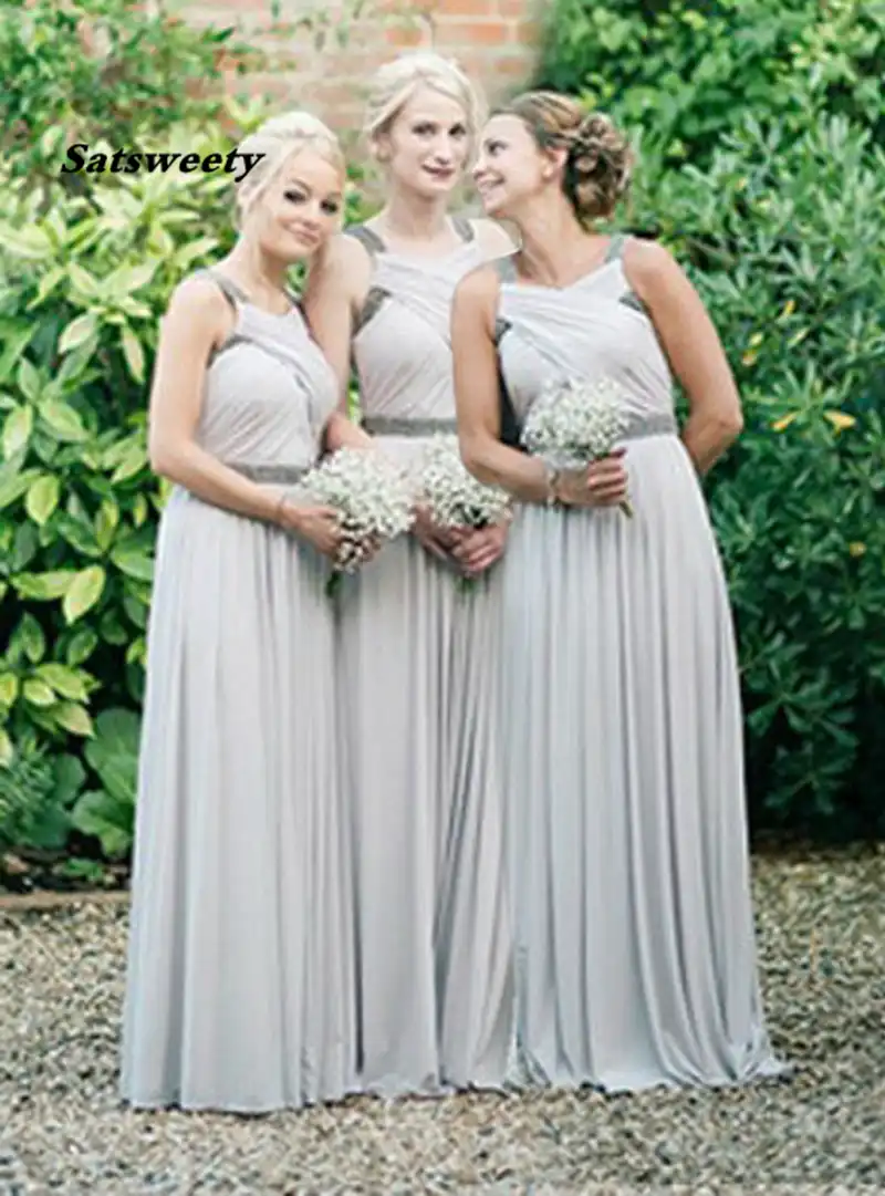 light gray chiffon dress