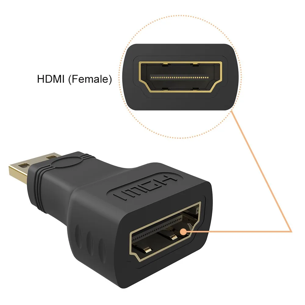 HDMI Type A Female To Mini C Мужской адаптер конвертер покрытый для 1080p 3D TV In Gold Plated|Кабели HDMI| |