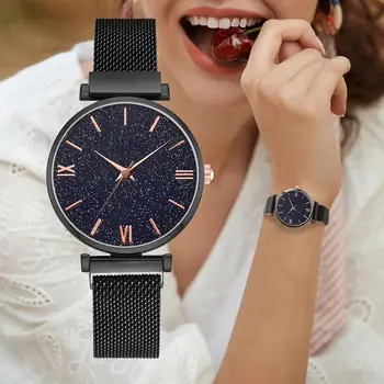 

Luxury Women Star Sky Alloy Magnet Watch Fashion Ladies Quartz Wristwatch Casual Women's Magnetic Watch Female Watch Reloj Mujer