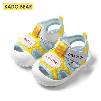 

4color Kids Casual Barefoot Soft Mesh Shoes Toddler Boy Summer Fashion Sandals Children Sports Sneakers Slides Baby First Walker