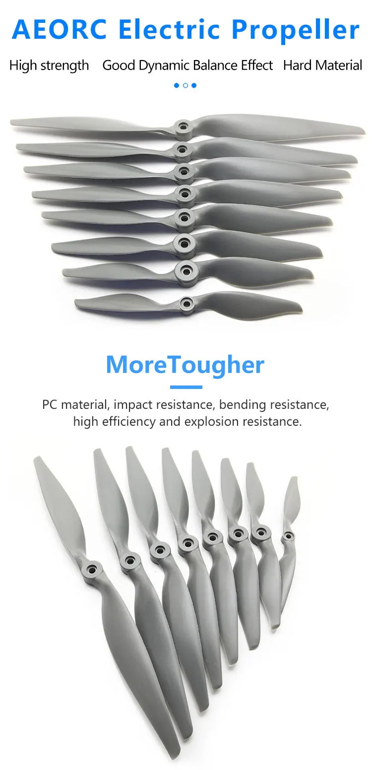 5PCS AEO New APC Nylon Glass Fiber Electric Propeller - 7X5 8X6 9X6 10X7 11X7 12X6 13X6.5 14X7 Prop For RC Airplane APC 7