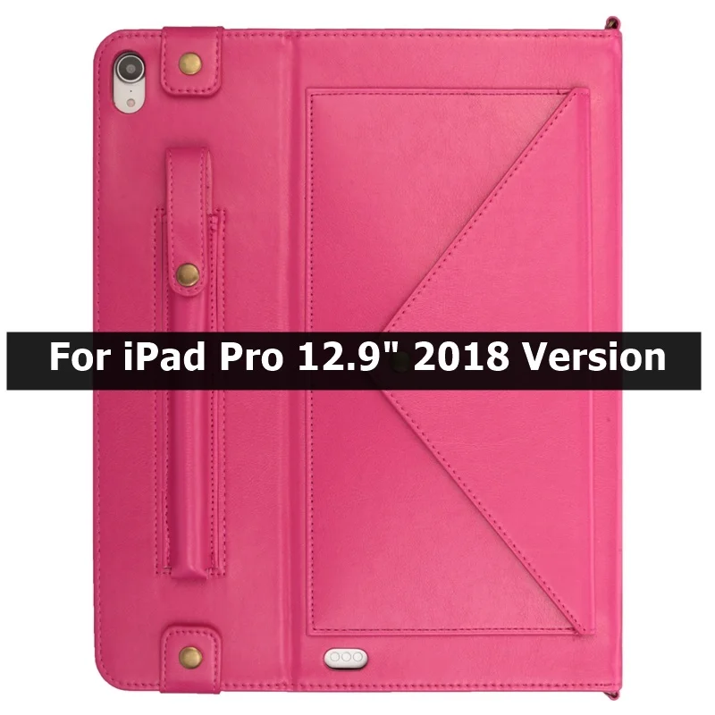 Чехол для iPad Pro 12,9 футляр держатель для карандашей смарт-кожаный Слот для карт сумка на ремне для iPad Pro 12," Чехол - Цвет: Hotpink B
