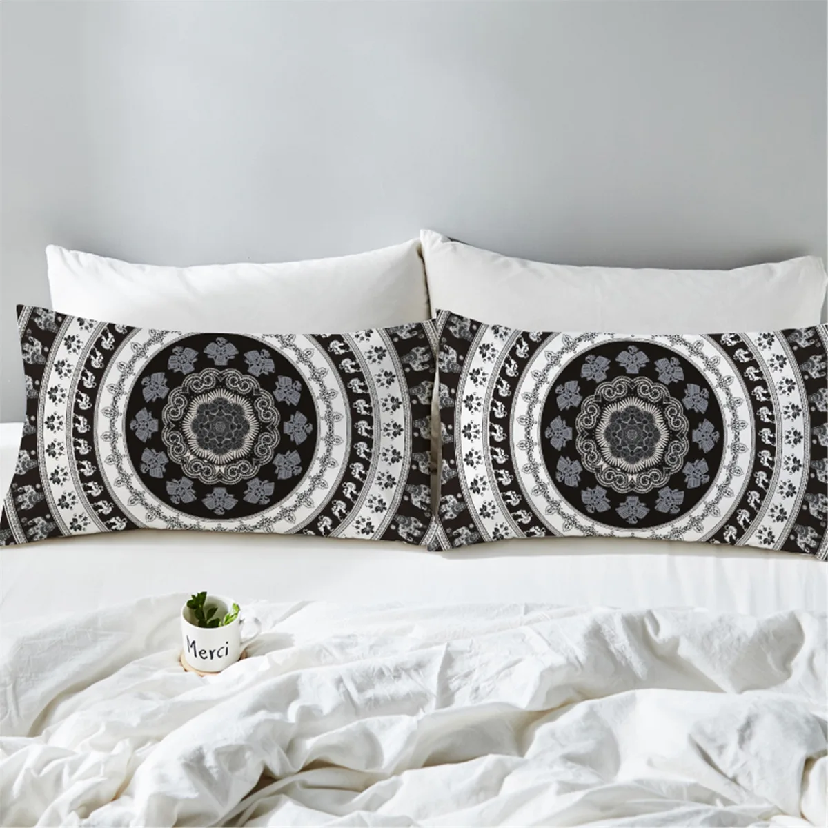 

Bohemia Pillow Case Geometric Mandala Flower Printed Pillowcase Boho Bed Nordic Decorative Pillow Cover Bedclothes 2Pcs
