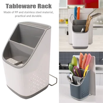 

Cutlery Drying Tableware Rack Space Saving Restaurant Storage Home Desktop PP Spoon Knife Chopsticks Holder Compartment Kitchen